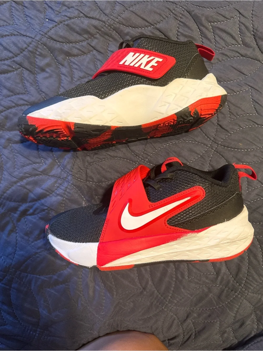 Nike Kids Black and Red Slip-On Athletic Sneakers